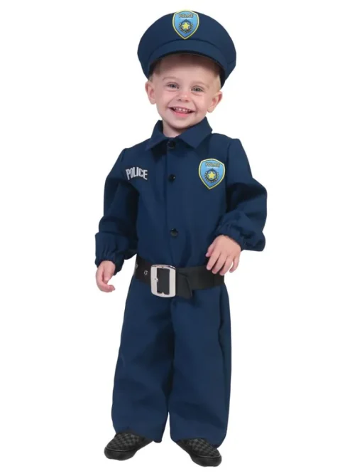 Euro Shop Kinderkostuum Politie Blauw - Maat 98