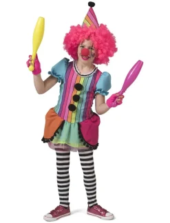 Euro Shop Kinderkostuum Rainbow Clown Meisje - Maat 104