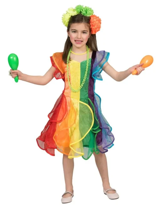 Kinderen Euro Shop Kinderkostuum Regenboog Prinsessenjurk - Maat 128