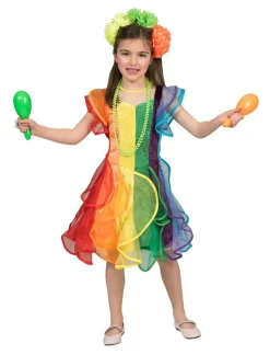 Kinderen Euro Shop Kinderkostuum Regenboog Prinsessenjurk - Maat 140