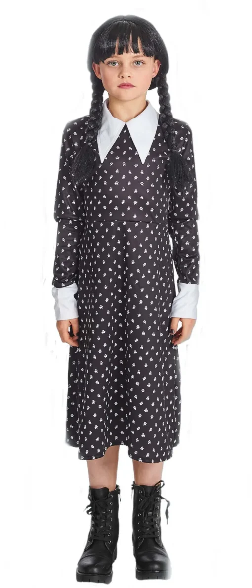 Kinderen Partyline Kinderkostuum Wednesday Addams - Maat  152