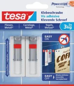 Tesa Klevende Schroef tegels & metaal (2 stuks) 3 kg