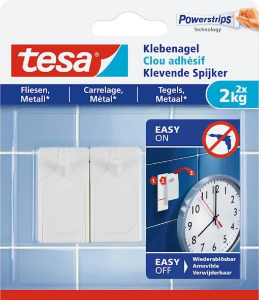Tesa Klevende Spijker tegels & metaal (2 stuks) 2 kg