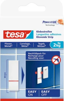 Tesa Klevende strips tegels & metaal (9 stuks) 2 kg