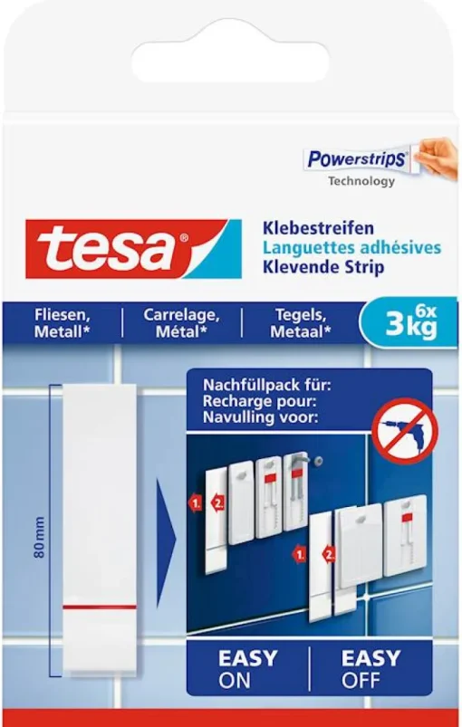 Tesa Klevende strips tegels & metaal (6 stuks) 3 kg