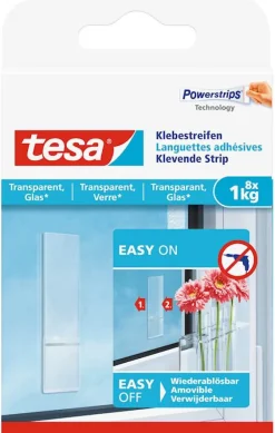 Tesa Klevende strips transparant glas