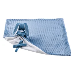 Nattou Lapidou Doudou Deken Blauw/Wit 50x50 cm