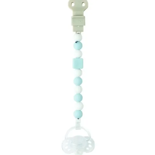 Nattou Lapidou Silicone Fopspeenhouder lichtblauw - wit