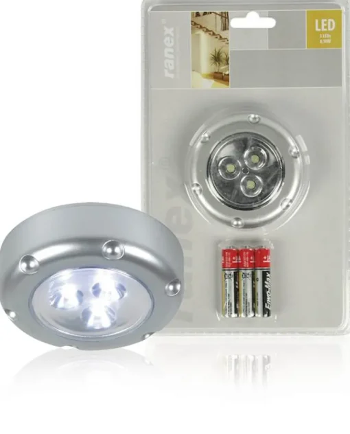Ranex LED lamp met druktoets - zilver