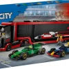 Lego City 60445 F1® truck met RB20 en AMR24 F1® auto's