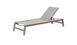 DDD Ligbed Jennifer verstelbaar met Polywood - Aluminium - Lichtgrijs Textilene