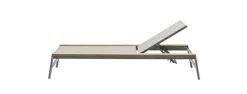 DDD Ligbed Jennifer verstelbaar met Polywood - Aluminium - Lichtgrijs Textilene