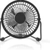 Nedis Metalen mini ventilator USB zwart 10 cm diameter
