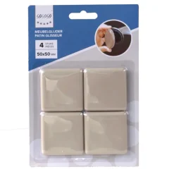 DDD Meubelglijder vierkant 50x50 mm beige 4 stuks