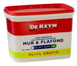 De Keyn Mur & plafond mat wit promo 5 + 1 L GRATIS