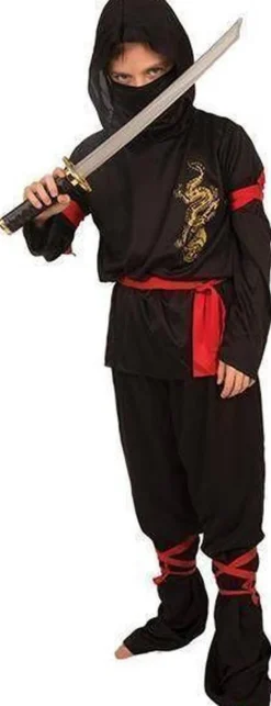 Kinderen Partyline Ninja Kostuum Gouden Draak  - Maat 140