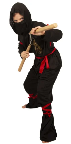 Kinderen Partyline Ninja Kostuum Gouden Draak  - Maat 140
