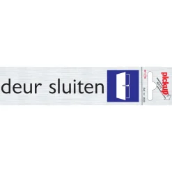 Pickup Pictogram deur sluiten aluminium 16,5 x 4,4 cm