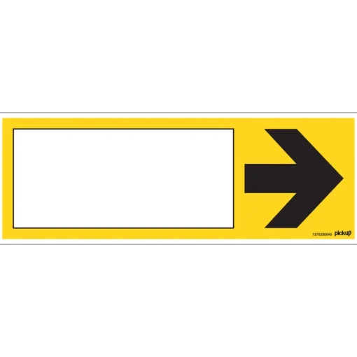 Pickup Pictogram geel met pijl 33 x 12 cm