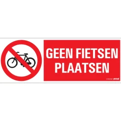 Pickup Pictogram geen fietsen 33 x 12 cm