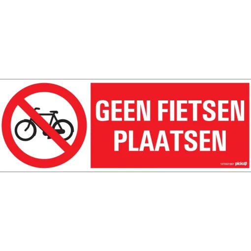 Pickup Pictogram geen fietsen 33 x 12 cm