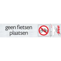 Pickup Pictogram geen fietsen aluminium 16,5 x 4,4 cm