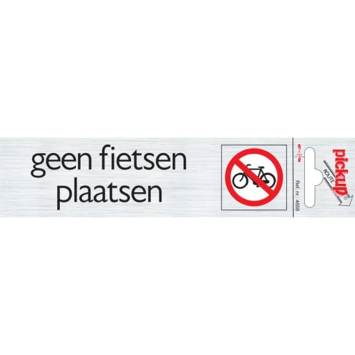 Pickup Pictogram geen fietsen aluminium 16,5 x 4,4 cm