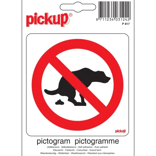 Pickup Pictogram geen hondenpoep 10 x 10 cm