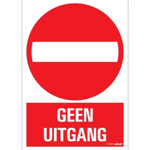Pickup Pictogram geen uitgang 23 x 33 cm