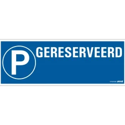 Pickup Pictogram gereserveerd + P 33 x 12 cm