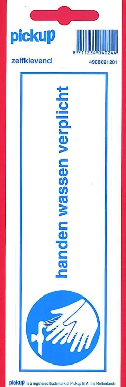 Pickup Pictogram handen wassen verplicht 19,4 x 5,7 cm