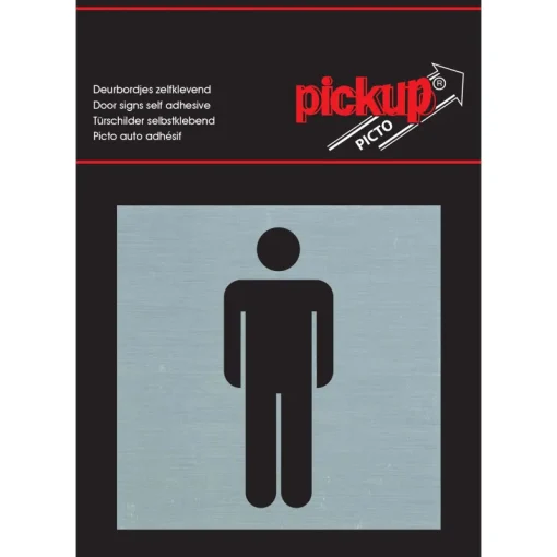 Pickup Pictogram heren aluminium 8 x 8 cm