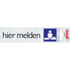 Pickup Pictogram hier melden aluminium 16,5 x 4,4 cm