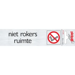 Pickup Pictogram niet rokers ruimte aluminium 6,5 x 4,4 cm