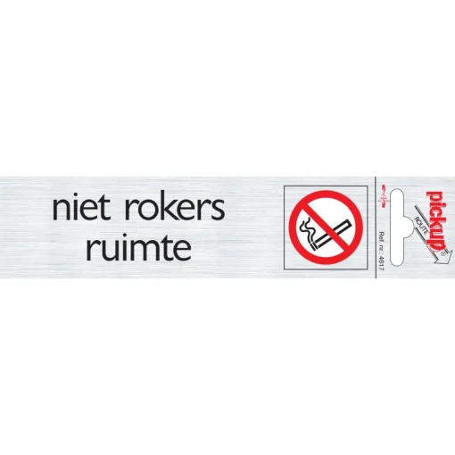 Pickup Pictogram niet rokers ruimte aluminium 6,5 x 4,4 cm