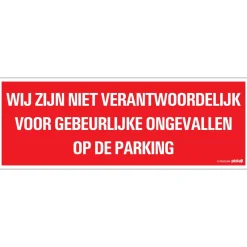 Pickup Pictogram niet verantwoordelijk 33 x 12 cm