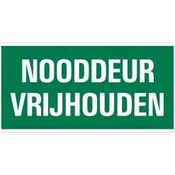 Pickup Pictogram nooddeur vrijhouden 15 x 30 cm