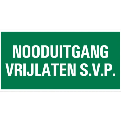Pickup Pictogram nooduitgang vrijlaten 15 x 30 cm