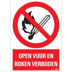 Pickup Pictogram open vuur en roken verboden 23 x 33 cm
