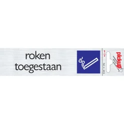 Pickup Pictogram roken toegestaan aluminium 6,5 x 4,4 cm