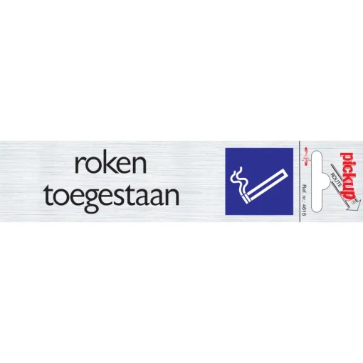 Pickup Pictogram roken toegestaan aluminium 6,5 x 4,4 cm