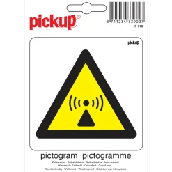 Pickup Pictogram straling 10 x 10 cm