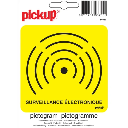 Pickup Pictogram surveillance électronique 10 x 10 cm