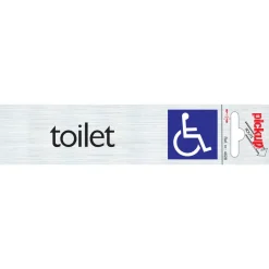 Pickup Pictogram toilet + rolstoel aluminium 6,5 x 4,4 cm