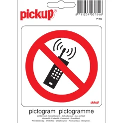 Pickup Pictogram verbod mobiel telefoon 10 x 10 cm