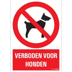 Pickup Pictogram verboden voor honden 23 x 33 cm