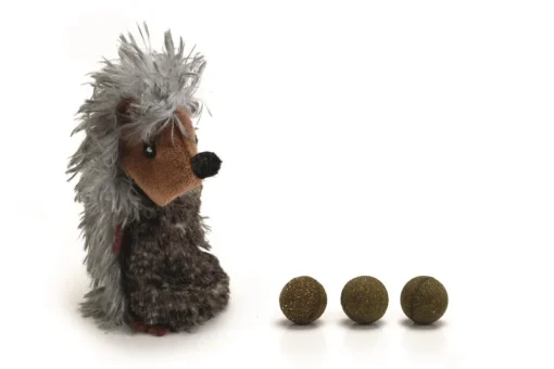 Beeztees Pluche kattenspeeltje egel met bal 11,5 cm