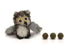 Beeztees Pluche kattenspeeltje uil met bal 9,5 cm
