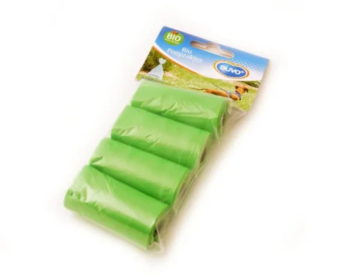Duvo + Poepzakjes bio rol groen 4 x 20 stuks