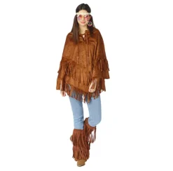 Partyline Poncho suede Indiaan - Bruin